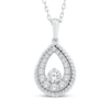 Thumbnail Image 1 of Threads of Love Diamond Teardrop Necklace 1/2 ct tw 10K White Gold 18"