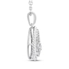 Thumbnail Image 2 of Threads of Love Diamond Teardrop Necklace 1/2 ct tw 10K White Gold 18"