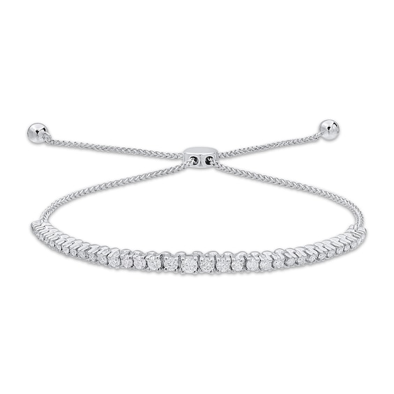 Diamond Bolo Line Bracelet 1/2 ct tw 10K White Gold