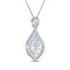 Thumbnail Image 3 of Pear & Marquise-Cut White Lab-Created Sapphire Marquise Frame Necklace Sterling Silver 18"