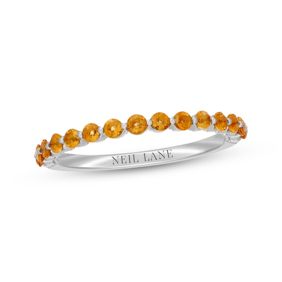 Neil Lane Round-Cut Citrine Anniversary Ring 14K White Gold
