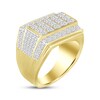 Thumbnail Image 2 of Men's Rectangle Center Stepped Diamond Fashion Ring 1 ct tw 10K Yellow Gold