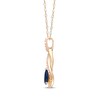 Thumbnail Image 2 of Pear Shaped Natural Blue Sapphire & Diamond Twist Necklace 1/20 ct tw 10K Yellow Gold 18"