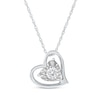 Thumbnail Image 1 of Radiant Reflections Diamond Solitaire Heart Necklace 1/5 ct tw 10K White Gold (I/I3) 18"