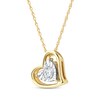 Thumbnail Image 2 of Radiant Reflections Diamond Solitaire Heart Necklace 1/5 ct tw 10K Yellow Gold (I/I3) 18"