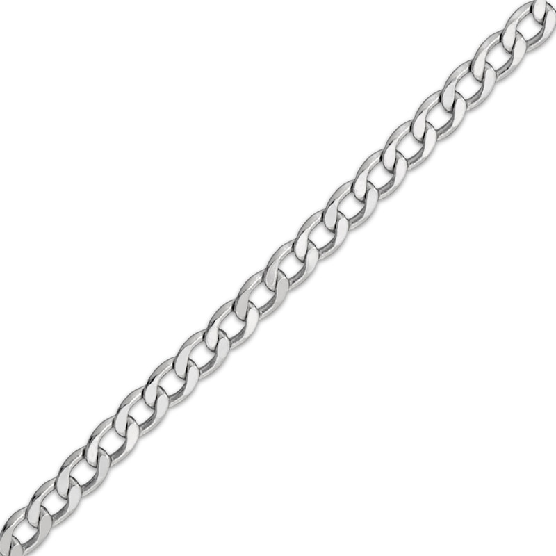 Main Image 2 of Diamond-Cut Curb Chain Anklet Solid Sterling Silver 10"
