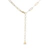 Thumbnail Image 4 of Cultured Pearl Station Paperclip Necklace 18K Yellow Gold-Plated Sterling Silver 17"