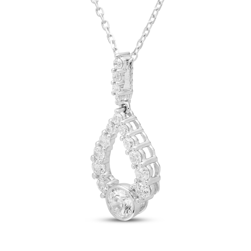 Main Image 2 of Milestones Diamond Teardrop Necklace 1/2 ct tw 10K White Gold 18"