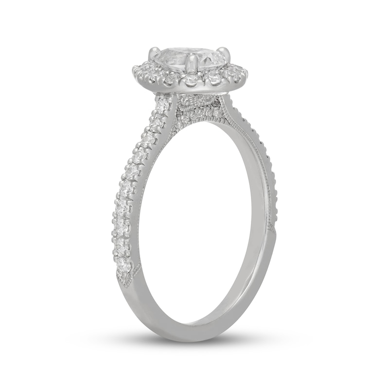 Main Image 2 of Neil Lane Pear-Shaped Diamond Halo Engagement Ring 1-1/8 ct tw 14K White Gold