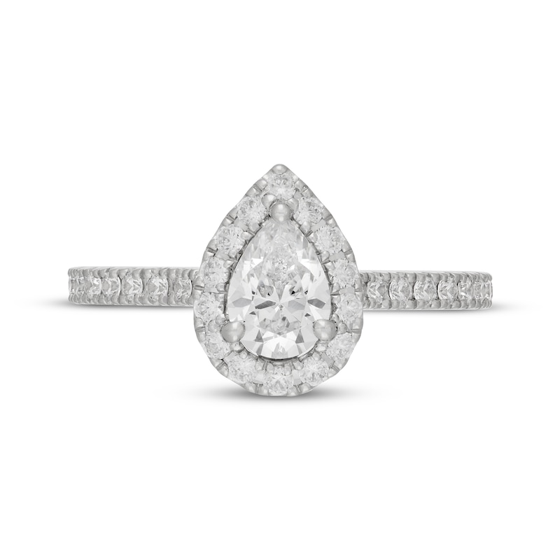 Main Image 3 of Neil Lane Pear-Shaped Diamond Halo Engagement Ring 1-1/8 ct tw 14K White Gold