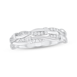 Diamond Twist Ring 1/4 ct tw Sterling Silver