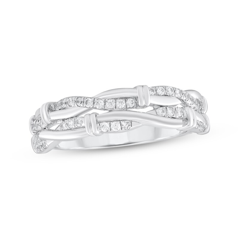 Main Image 1 of Diamond Twist Ring 1/4 ct tw Sterling Silver
