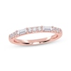 Thumbnail Image 1 of Adore Baguette & Round-Cut Diamond Alternating Stackable Anniversary Ring 1/4 ct tw 14K Rose Gold