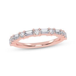 Adore Baguette & Round-Cut Diamond Stackable Anniversary Ring 1/2 ct tw 14K Rose Gold