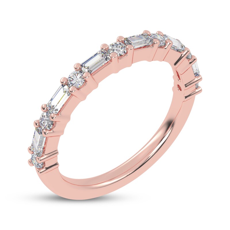 Main Image 2 of Adore Baguette & Round-Cut Diamond Anniversary Ring 1/2 ct tw 14K Rose Gold