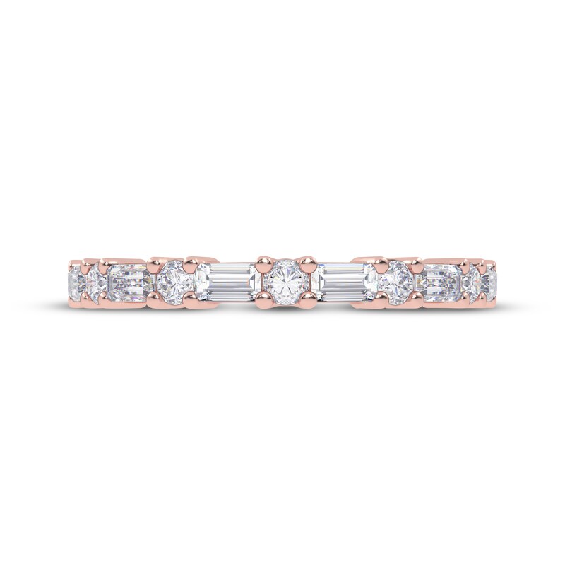 Main Image 3 of Adore Baguette & Round-Cut Diamond Anniversary Ring 1/2 ct tw 14K Rose Gold