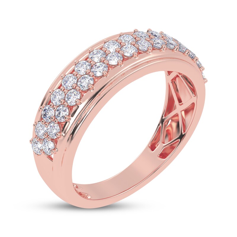 Main Image 2 of Diamond Two-Row Ring 1/2 ct tw 14K Rose Gold
