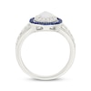 Thumbnail Image 3 of Pear-shaped Lab-Created Opal, Blue & White Lab-Created Sapphire Ring Sterling Silver