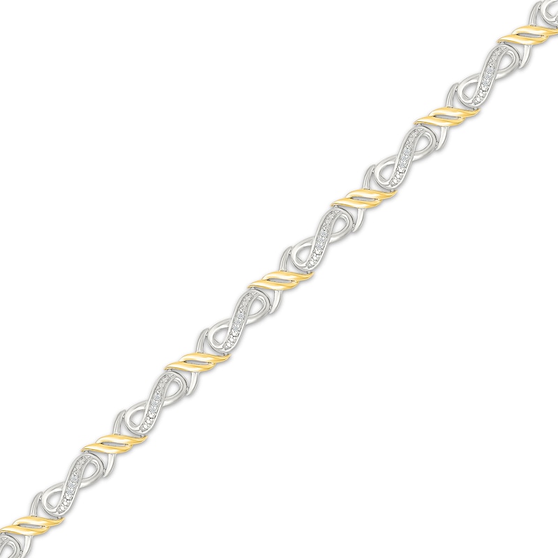 Main Image 2 of Diamond Infinity Bracelet 1/10 ct tw Sterling Silver & 10K Yellow Gold 7"