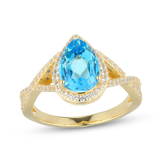 Swiss Blue Topaz Ring Gold-plated Sterling Silver Swiss Blue Topaz Ring Gold-plated Sterling Silver