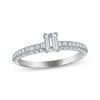 Thumbnail Image 1 of Adore Emerald-Cut Diamond Pavé Shank Engagement Ring 1 ct tw 14K White Gold
