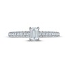Thumbnail Image 3 of Adore Emerald-Cut Diamond Pavé Shank Engagement Ring 1 ct tw 14K White Gold