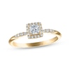 Thumbnail Image 1 of Adore Princess-Cut Diamond Halo Engagement Ring 1/2 ct tw 10K Yellow Gold