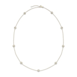 Multi-Diamond Station Necklace 1-1/2 ct tw 14K Yellow Gold 17.75"