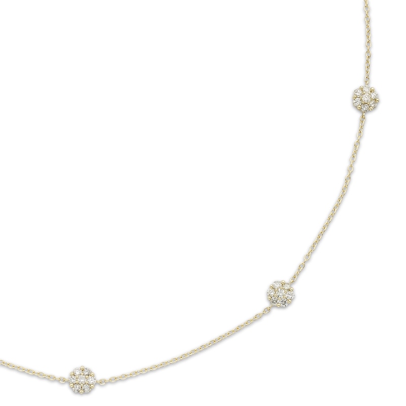 Main Image 2 of Multi-Diamond Station Necklace 1-1/2 ct tw 14K Yellow Gold 17.75"