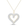 Thumbnail Image 1 of Diamond Two-Row Heart Necklace 1/2 ct tw 10K Yellow Gold 19"