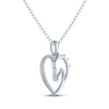 Thumbnail Image 3 of Horse & Heart Necklace with Diamond Accents Sterling Silver 18"
