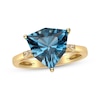 Thumbnail Image 1 of Cirari Couture Trillion-Cut London Blue Topaz & Diamond Accent Ring 14K Yellow Gold
