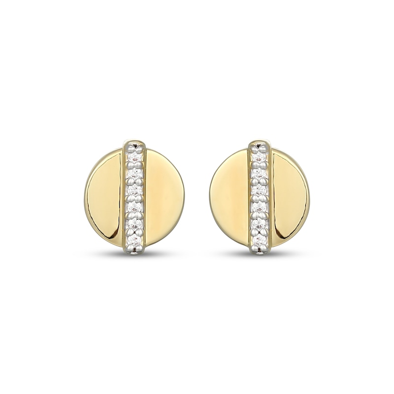 Main Image 2 of Diamond Circle Stud Earrings 1/20 ct tw 10K Yellow Gold