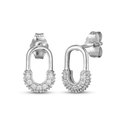 Diamond Pavé Oval Earrings 1/3 ct tw Sterling Silver