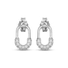 Thumbnail Image 2 of Diamond Pavé Oval Earrings 1/3 ct tw Sterling Silver