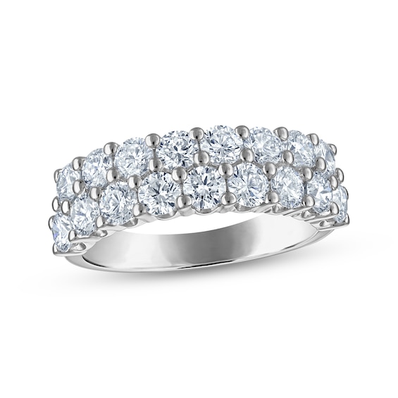 Lab-Grown Diamond Two-Row Anniversary Ring 2 ct tw 10K White Gold
