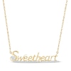 Thumbnail Image 1 of Diamond "Sweetheart" Script Necklace 1/20 ct tw 10K Yellow Gold 18"