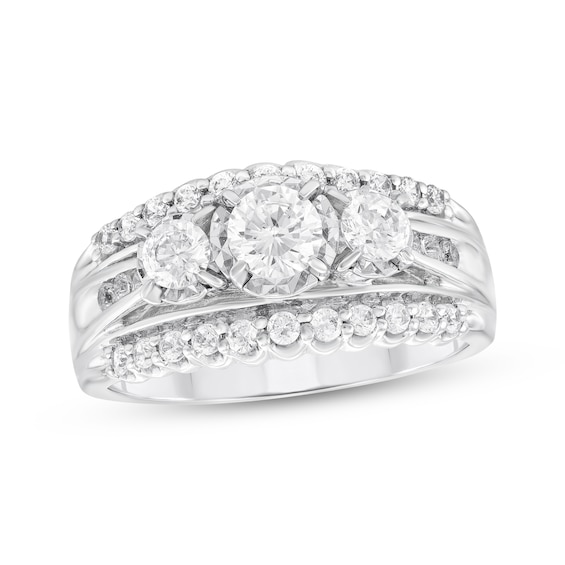 Adore Diamond Three-Stone Engagement Ring 1 ct tw 10K White Gold