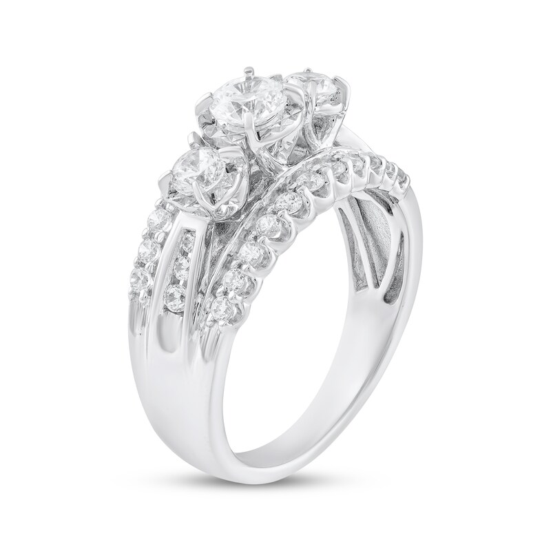 Main Image 2 of Adore Diamond Three-Stone Engagement Ring 1 ct tw 10K White Gold