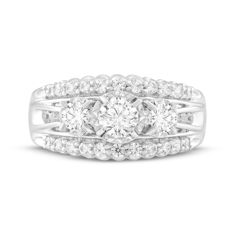 Main Image 3 of Adore Diamond Three-Stone Engagement Ring 1 ct tw 10K White Gold
