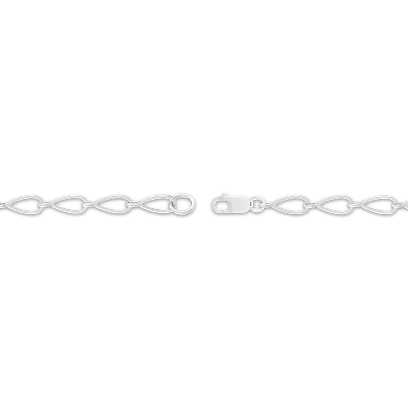 Main Image 2 of Pear-Shaped Lab-Created Opal Chain Link Bracelet Sterling Silver 7.25"