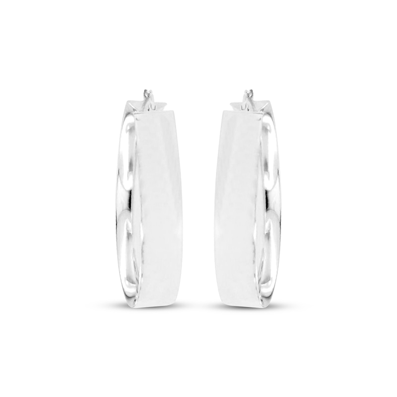 Main Image 2 of Satin-Finish Hoop Earrings Sterling Silver 40mm