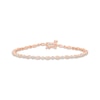 Thumbnail Image 1 of Diamond Alternating Round & Marquise Link Bracelet 1/4 ct tw 10K Rose Gold 7.25"
