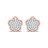 Thumbnail Image 2 of Barbie Diamond Flower Stud Earrings 1/6 ct tw Sterling Silver & 10K Rose Gold