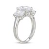 Thumbnail Image 2 of Emerald-Cut White Lab-Created Sapphire Three-Stone Ring Sterling Silver
