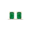 Thumbnail Image 2 of Emerald-Cut Natural Emerald Solitaire Stud Earrings 10K Yellow Gold