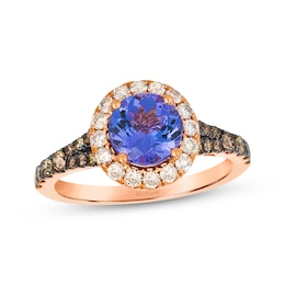 Le Vian Tanzanite Halo Ring 5/8 ct tw Diamonds 14K Strawberry Gold