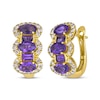 Thumbnail Image 1 of Le Vian Oval & Baguette-Cut Amethyst Earrings 3/4 ct tw Diamonds 14K Honey Gold
