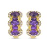 Thumbnail Image 2 of Le Vian Oval & Baguette-Cut Amethyst Earrings 3/4 ct tw Diamonds 14K Honey Gold