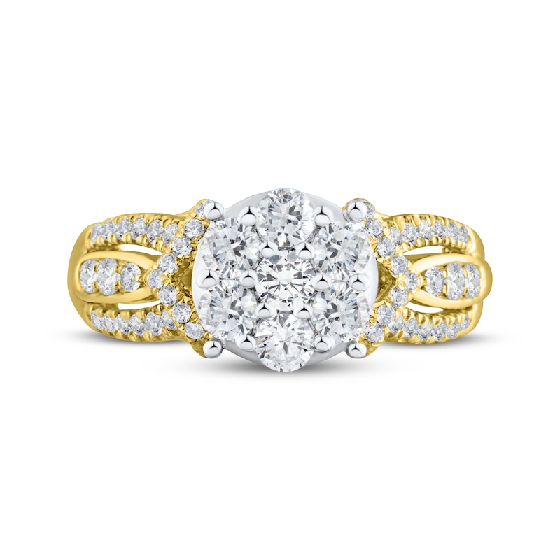 Main Image 3 of Adore Multi-Diamond Chevron Engagement Ring 1 ct tw 10K Yellow Gold